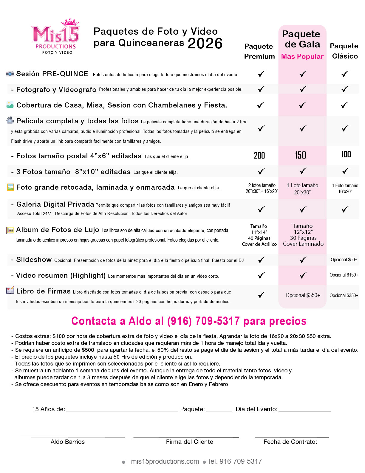 Quinceañera Packages<br />
Sacramento, CA